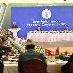 Prime Minister Muhammad Shehbaz Sharif addressing the inaugural session of Inter-Parliamentary Speakers’ Conference (ISC) “Peace, Security and Development”. APP/ADZ/MAF/TZD