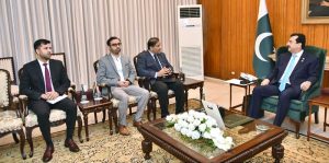 Acting President Syed Yousuf Raza Gilani in a meeting with the Chairman Capital Development Authority (CDA) at Aiwan-e-Sadr