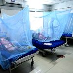 Dengue patients receiving treatment in the dengue ward at Civil Hospital as the city faces a sharp rise in dengue cases amid an alarming surge in infections