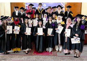 Graduates pose for photo after getting degree certificates at the 7th convocation 2025 Islamabad Model College for Girls F-6/2