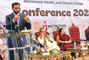 Federal Minister for National Health Services, Regulations and Coordination Syed Mustafa Kamal addresses the 15th International Public Health Conference 2025 organized by the Health Services Academy.