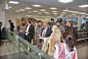 Shahid Hussain Jilani, Advisor-in-Charge at the Regional Office of the Federal Ombudsman Secretariat, visits Faisalabad International Airport for an inspection.