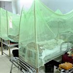 Dengue Patients receive treatment in the dengue ward at Bhitai Hospital as the city faces a sharp rise in dengue cases amid an alarming surge in infections in the city