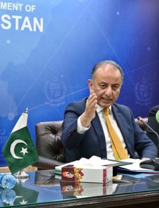 Federal Minister for Climate Change and Environmental Coordination, Senator Musadik Masood Malik and Chairman National Disaster Management Authority (NDMA) Lieutenant General Inam Haider Malik addressing a press conferences at PID Media Center
