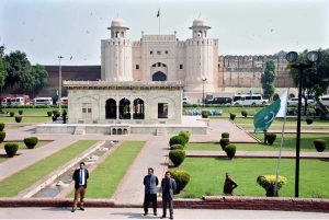 A beautiful view of the dome of the historic Shahi Qila, which is a magnificent reflection of Mughal architecture to attract tourists.