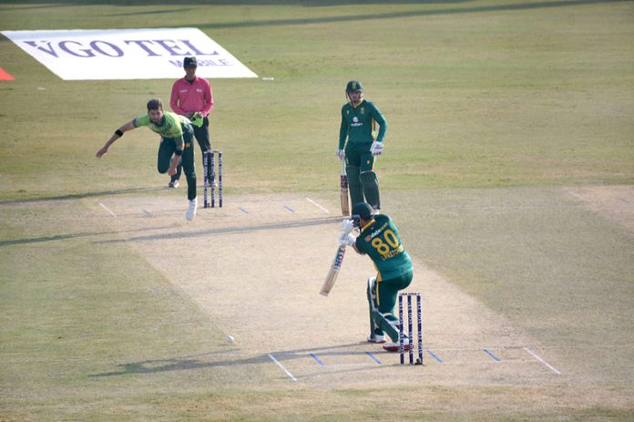 A view of the last ODI match of the three-match series between Pakistan and South Africa teams at Iqbal Stadium