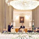Chairman Senate Syed Yousuf Raza Gilani speaking at a dinner hosted for delegates of the Inter-Parliamentary Speakers Conference at Aiwan-e-Sadr