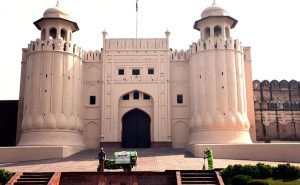 LWMC workers busy cleaning the area outside the historic Royal Fort.