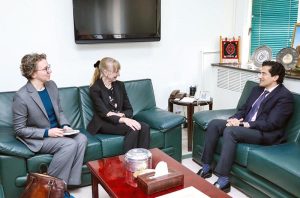 Federal Minister for Petroleum, Ali Pervaiz Malik, was called on by Ms. Ina Lepel, the German Ambassador to Pakistan.
