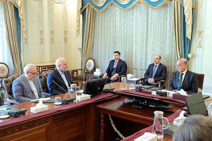 Speaker of the Parliament, the Islamic Consultative Assembly, of Islamic Republic of Iran, H.E Dr. Mohammad Bagher Ghalibaf along with delegation calls on Prime Minister Muhammad Shehbaz Sharif