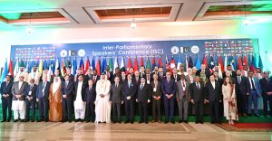 Prime Minister Muhammad Shehbaz Sharif in a Family Photo at the Inter-Parliamentary Speakers’ Conference.