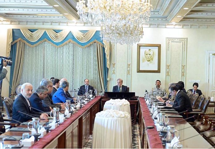 Speaker of the Parliament, the Islamic Consultative Assembly, of Islamic Republic of Iran, H.E Dr. Mohammad Bagher Ghalibaf along with delegation calls on Prime Minister Muhammad Shehbaz Sharif