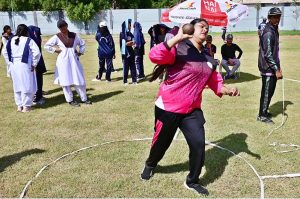 Students participating in race during 5th Hyderabad Olympic Athletic Championship at Hyderabad Club Ground.