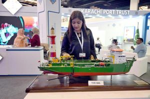 Visitors taking keen interest while visiting different stalls during Pakistan International Maritime Expo & Conference PIMEC-2025 at Expo Center.