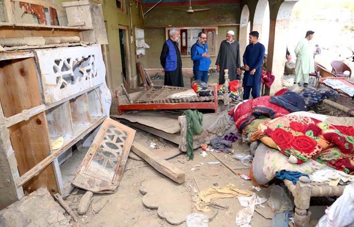 Assistant Resident Representative UNDP Syed Shiraz Ali Shah, along with other officials, visits the flood-affected Bishoni area, which was devastated by the August 15 cloudburst that brought over 150 mm rain in one hour, causing more than 200 deaths, 120 injuries, and dozens missing