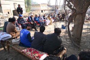 Assistant Resident Representative UNDP Syed Shiraz Ali Shah, along with other officials, visits the flood-affected Bishoni area, which was devastated by the August 15 cloudburst that brought over 150 mm rain in one hour, causing more than 200 deaths, 120 injuries, and dozens missing