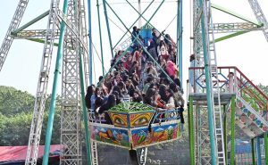 Students of Islamabad Model College for Girls G-10/4 enjoying camel ride during Annual Funfair at IMCG (PG) G-10/4.