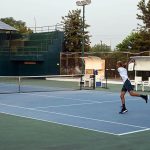 Player in action during ITF Pakistan All Embroidery World Junior Tennis Championship J-30 (Leg-2) 2025 at Tennis Complex.