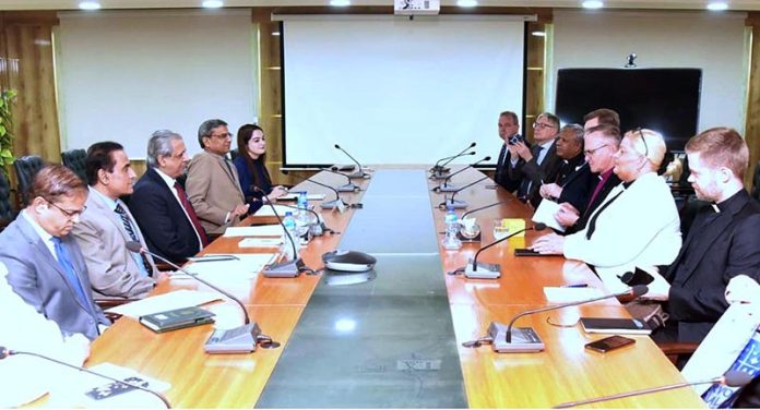 Archbishop Tapio Luoma of Finland calls on Federal Minister for Human Rights, Senator Azam Nazeer Tarar, to discuss on strengthening human rights protection and fostering interfaith understanding