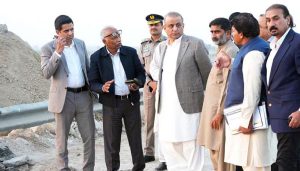 Federal Minister for Communications Abdul Aleem Khan visited M-5 Motorway at Jalalpur Pirwala to inspect repair work after Floods in the area.