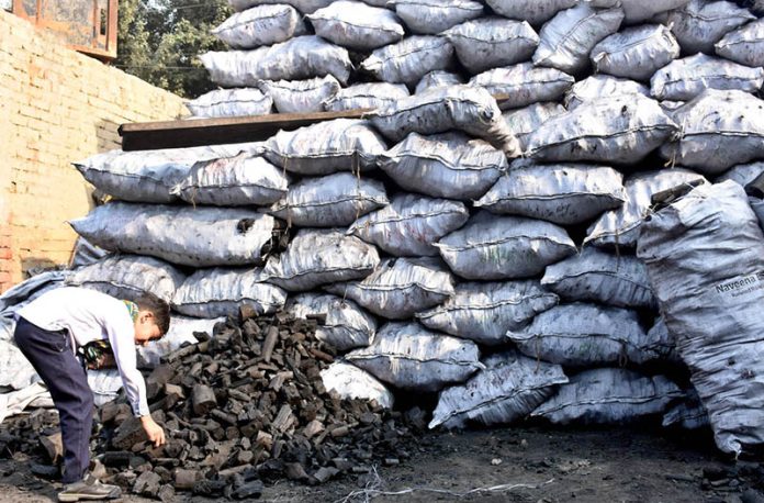 A child labors in a charcoal warehouse on International Children’s Day, drawing attention to the persistent issue of child labor in the province