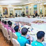 Prime Minister Muhammad Shehbaz Sharif addresses a banquet he hosted in honour of cricket teams of Pakistan, Sri Lanka and Zimbabwe, who are currently participating in the Tri-Nations Series