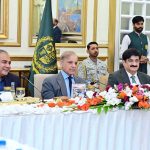 Prime Minister Muhammad Shehbaz Sharif addresses a banquet he hosted in honour of cricket teams of Pakistan, Sri Lanka and Zimbabwe, who are currently participating in the Tri-Nations Series