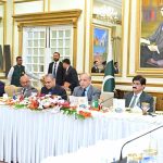 Prime Minister Muhammad Shehbaz Sharif addresses a banquet he hosted in honour of cricket teams of Pakistan, Sri Lanka and Zimbabwe, who are currently participating in the Tri-Nations Series