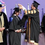Governor Punjab Sardar Saleem Haider Khan awards medals to position-holding graduates during the 12th convocation of the University of Faisalabad