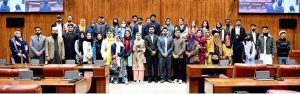 A delegation of M.Phil and PHD students from NUML University, Islamabad visiting Senate Museum at Parliament House