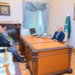 Federal Minister for Housing and Works, Riaz Hussain Pirzada calls on Prime Minister Muhammad Shehbaz Sharif