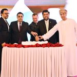 Russian Consul General in Karachi, Andrey Viktorovich Fedorov, Sindh Governor Kamran Tessori and other diplomats cutting a cake during a ceremony marking the People’s Unity Day of the Russian Federation at a local hotel