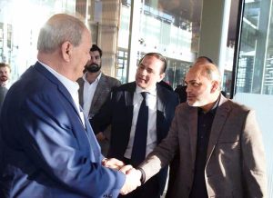 Speaker of the Palestinian National Council, Ruhi Ahmed Muhammad Fattouh is being received at Islamabad Airport by Senator Nadeem Ahmed Bhutto upon his arrival to attend Inter-Parliamentary Speakers Conference.