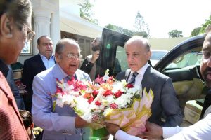 Prime Minister Muhammad Shehbaz Sharif visits the residence of Nawabzada Jam Karam Ali