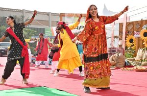 Artists perform a folk dance at the inauguration of the 3rd International Food and Agriculture Exhibition, FoodAg 2025, held for three days at the Expo Center.