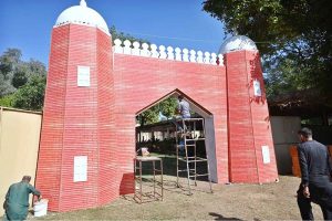 Workers busy with renovations and preparations for the Lok Mela, starting November 7 to 16, 2025, at Lok Virsa