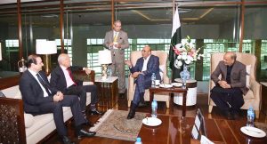 Delegation of Morocco is being received at Islamabad Airport by Senator Nadeem Ahmed Bhutto upon his arrival to attend Inter-Parliamentary Speakers Conference.
