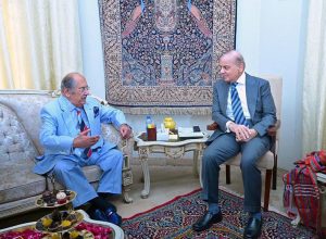 Prime Minister Muhammad Shehbaz Sharif visits the residence of Nawabzada Jam Karam Ali