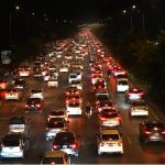 A view of massive traffic jam at Expressway in the Federal Capital
