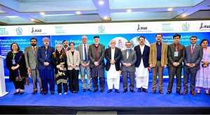 Federal Minister for Poverty Alleviation and Social Safety, Syed Imran Ahmad Shah, Group photo with head of organizations of poverty Alleviation Ministry during the closing ceremony of the National Poverty Graduation Programme (NPGP).