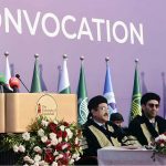 Governor Punjab Sardar Saleem Haider Khan is addressing the 12th convocation of The University of Faisalabad