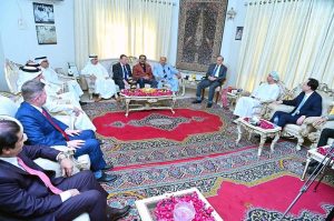 Prime Minister Muhammad Shehbaz Sharif visits the residence of Nawabzada Jam Karam Ali