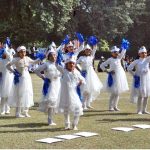 Students from Special Persons School perform a tableau at the opening ceremony of the Sports Gala 2025 for persons with special needs at a stadium in Bahawalpur