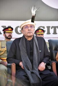 President Asif Ali Zardari at the ceremony marking the 78th Independence Day of Gilgit-Baltistan.