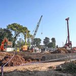 Construction work underway on the major remodeling project of Kachehri Chowk, one of the busiest intersections linking Rawalpindi city, is underway to ensure a smoother traffic flow for over 200,000 vehicles passing daily through the twin cities’ route