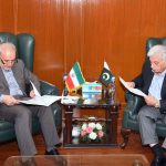 Federal Minister for National Food Security and Research, Rana Tanveer Hussain, meeting with the Ambassador of Iran to Pakistan, Reza Amiri Moqaddam, to discuss enhanced cooperation in agriculture and trade between Pakistan and Iran
