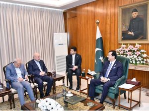 Acting President Syed Yousuf Raza Gilani in a meeting with H.E. Dr. Mohammad Bagher Ghalibaf, Speaker of the Islamic Consultative Assembly of Iran at Aiwan-e-Sadr