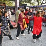 Folk artists performing traditional dance during Ten-Day annual folk festival “Lok Mela 2025” at Lok Virsa in the Federal Capital.