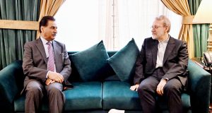 Secretary of the Supreme National Security Council of Iran Dr. Ali Larijani calls on Speaker National Assembly Sardar Ayaz Sadiq.