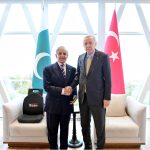 Prime Minister Muhammad Shehbaz Sharif meets with President of Turkiye H.E. Recep Tayyip Erdogan